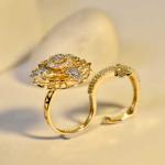 Golden Blossom Duo Ring Set