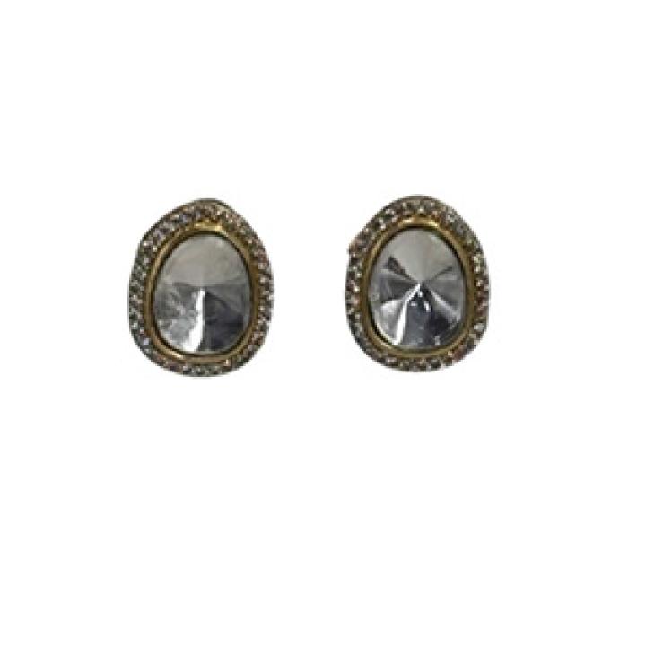 Antique Oval Crystal Studs