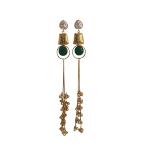 Emerald Drape Tassel Earrings