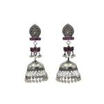 Oxidised Silver Temple Jhumka Earrings