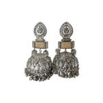 Traditional Oxidised Silver Jhumka Earrings