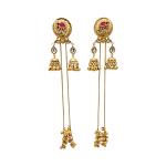 Lotus Motif Jhumka Earrings