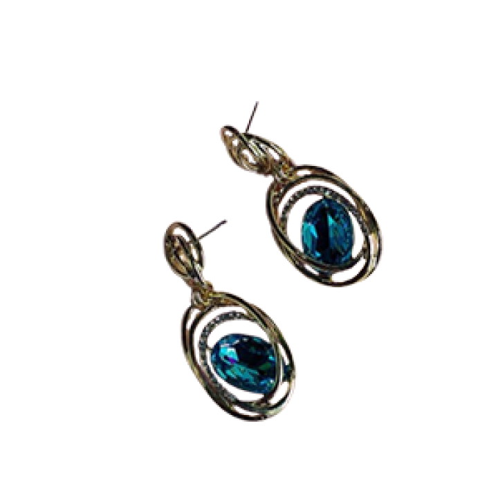 Aqua Radiance Earrings (Blue Marquise Stones)