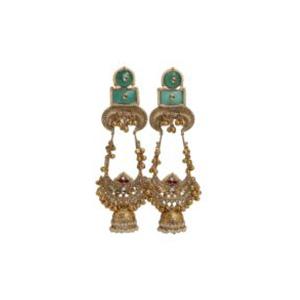 Emerald Dome Jhumka Earrings
