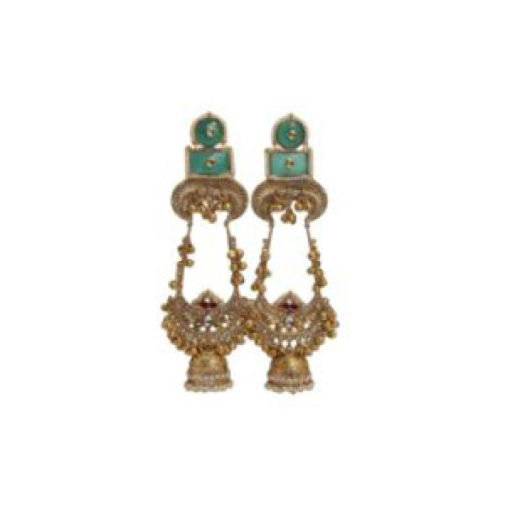 Emerald Dome Jhumka Earrings