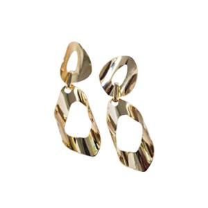 Golden Abstract Drop Earrings