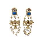 Royal Blue Meenakari Chandbali Earrings