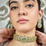 Emerald Elegance Kundan Choker Set