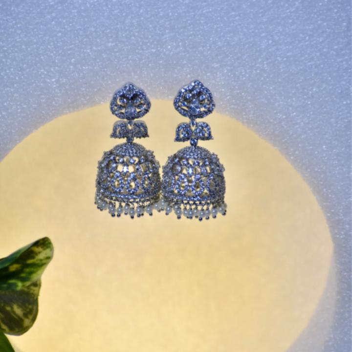 Silver Jhumka Earrings