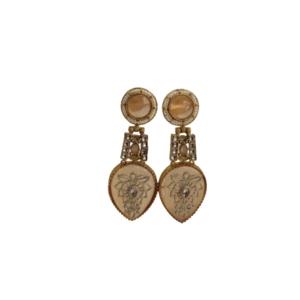 Royal Floral Engraved Teardrop Earrings