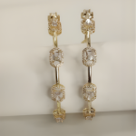 Octagon Solitaire Link Gold Bangles