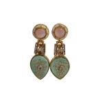 Mint Blossom Antique Teardrop Earrings