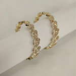 Silver Leaf-Cut Baguette CZ Bangles