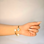 Crystal Pearl Harmony Open Cuff