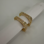 Royal Square-Cut CZ Designer Gold Bangles