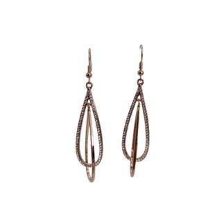 Rose Gold Radiant Teardrop Loop Earrings