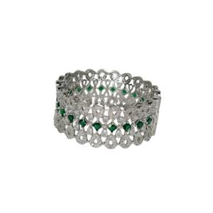 Emerald Glow Silver Kada