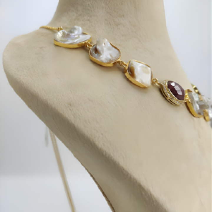 Golden Amethyst Pearl Set