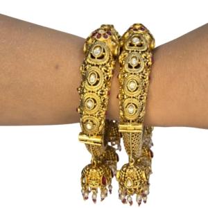 Antique Kundan Gold Kada Bangles