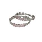 Blush Bloom Silver Bangles