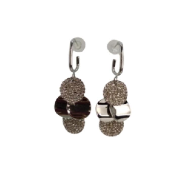 Silver Chic Textured Dual-Drop Earrings