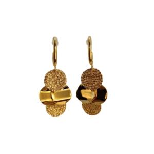 Golden Glam Textured Dual-Drop Earrings