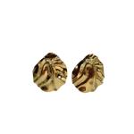 Golden Ripple Sculpted Stud Earrings