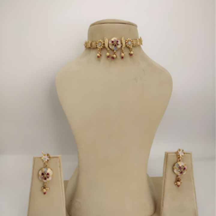 Royal Floral Kundan Choker Set