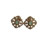 Emerald Mist Vintage Stud Earrings