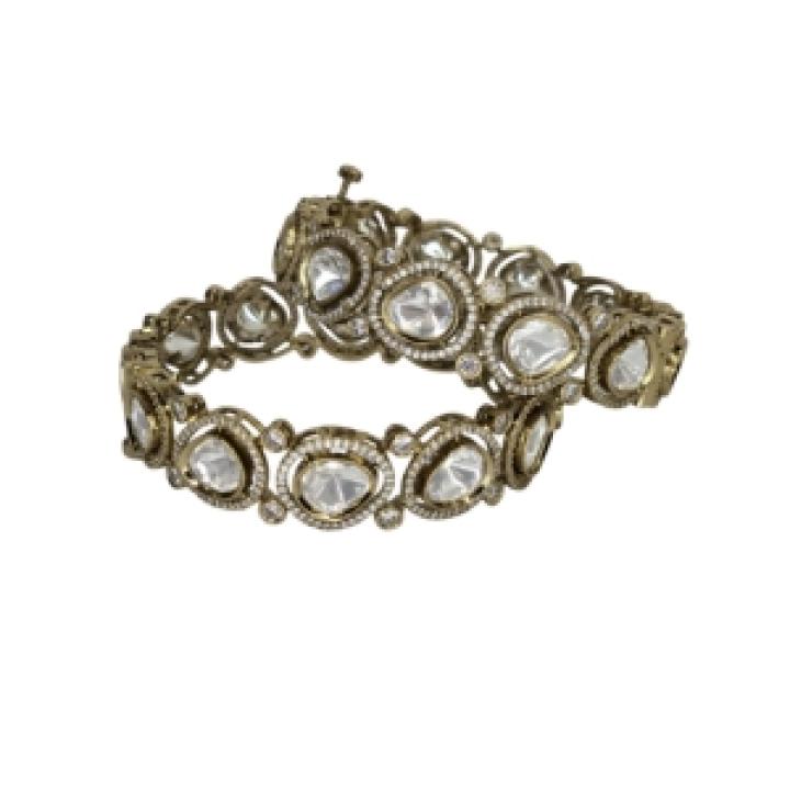 Royal Kundan Gold Bangles