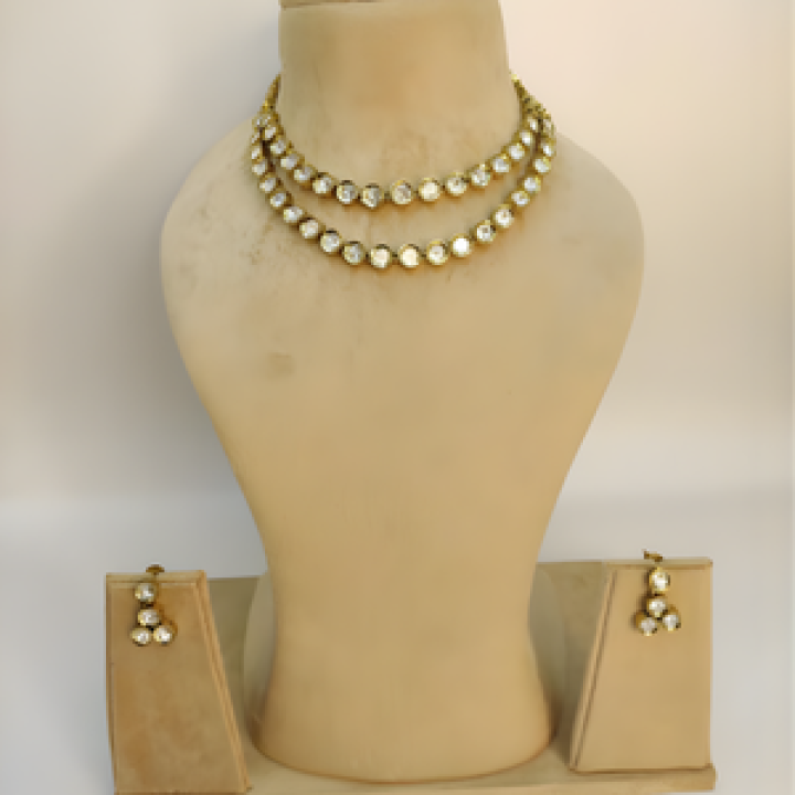 Golden Radiance Double Layer Kundan Necklace Set