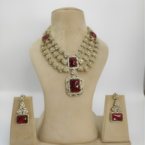 Majestic Ruby Maharani Kundan Necklace Set