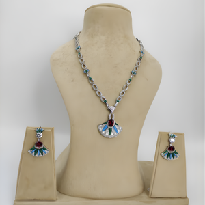 Peacock Radiance Necklace Set
