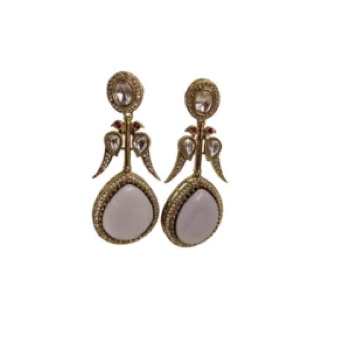 Blush Pearl Antique Drop Earrings