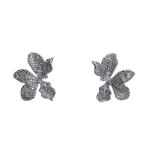 Sparkling Floral Diamond Stud Earrings
