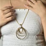 Layered Hoop Pendant Necklace