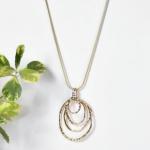 Layered Hoop Pendant Necklace