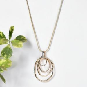 Layered Hoop Pendant Necklace