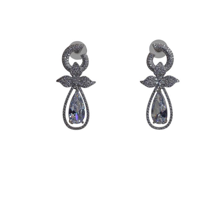 Elegant Floral Diamond Earrings