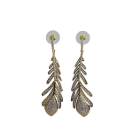 Chic Feather-Inspired Diamond Earrings