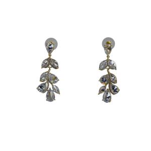 Elegant Crystal Leaf Drop Earrings