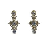 Stunning Diamond-Accented Floral Drop Earrings