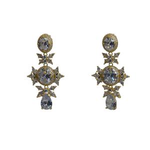 Stunning Diamond-Accented Floral Drop Earrings