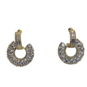 Sparkling Circular Diamond Hoop Earrings
