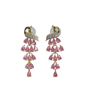 Elegant Pink Teardrop Earrings