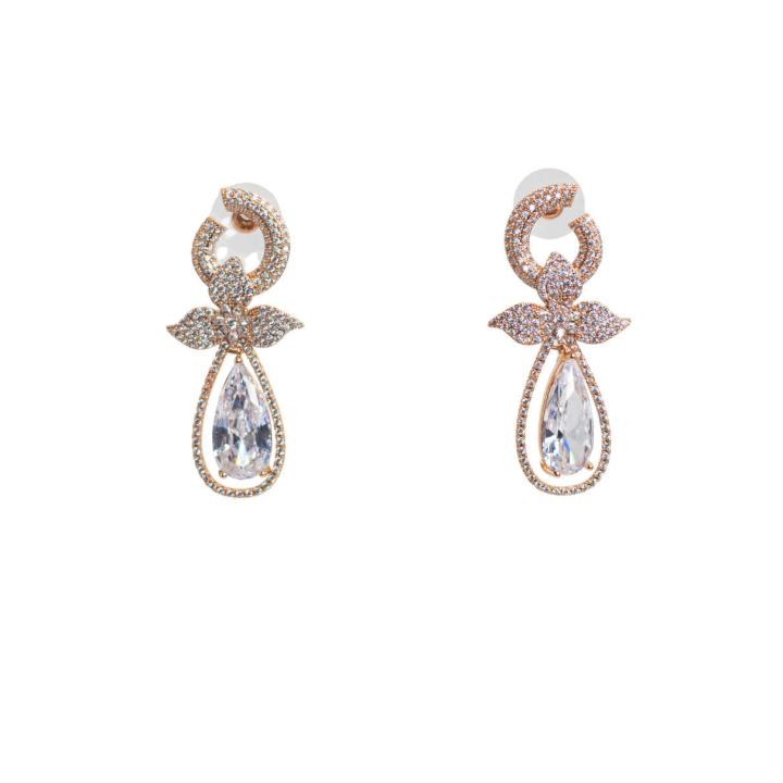 Luxurious Rose Gold and Diamond Teardrop Earrings