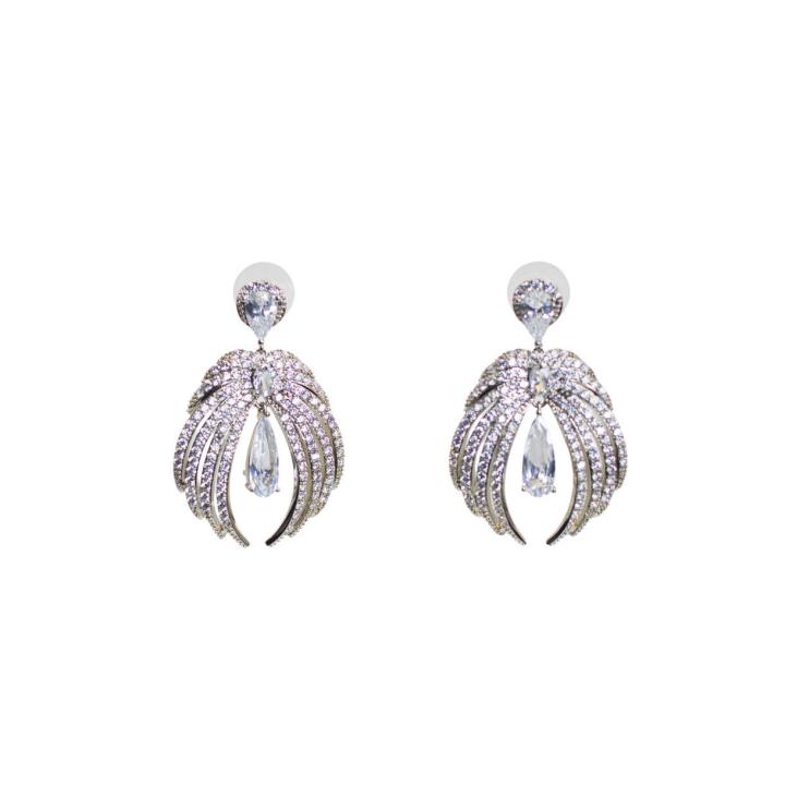 Angelic Diamond Wing Drop Earrings