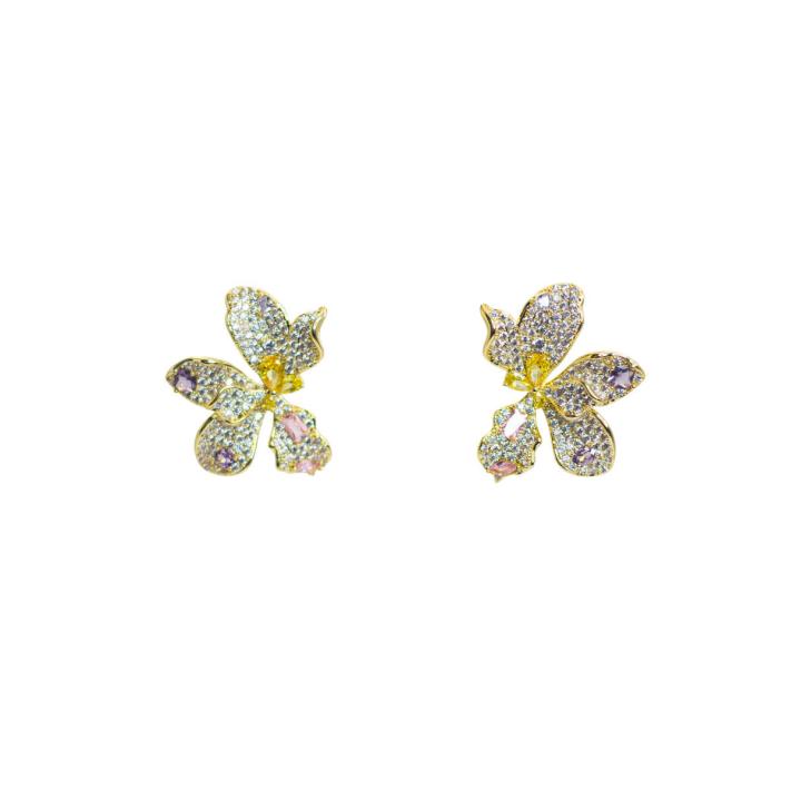 Sparkling Butterfly Crystal Stud Earrings