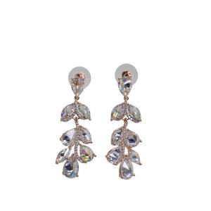 Sparkling Rose Gold Crystal Vine Earrings