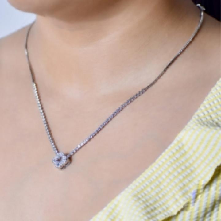 Silver Heart Pendant Necklace